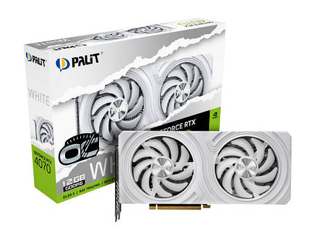 Відеокарта GF RTX 4070 12GB GDDR6 White OC Palit (NE64070S19K9-1048L), фото 1