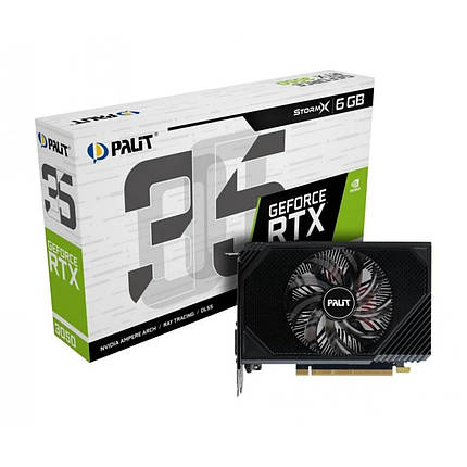 Відеокарта GF RTX 3050 6GB GDDR6 StormX Palit (NE63050018JE-1072F), фото 1
