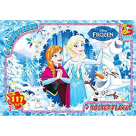Пазл Frozen/Крижане сердце + постер G-Toys (117 деталей) FR007