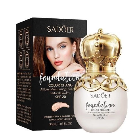База під макіяж SADOER Foundation Color Chang SPF20 №01 Natural 30 г, фото 1