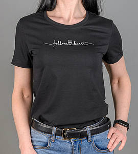 Футболка жіноча Heart 2583ж (Уп.4шт M-XXL), Чорний