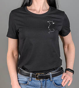 Футболка жіноча Cat 2580ж (Уп.4шт M-XXL), Чорний