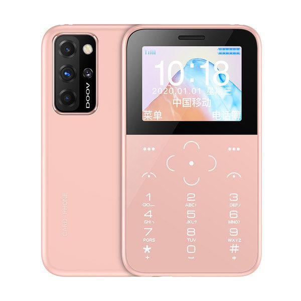 Мікро Мобільний телефон-кредитна картка Міні телефон Кардфон GTStar DOOV V9 Pink (2 сім карти)