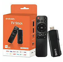 Портативна смарт тв приставка стік Smart TVR3 TV Stick 4K медіаплеєр з пультом Android Global