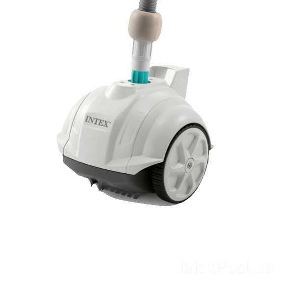 Intex Автоматичний підводний вакуумний робот-пилосос 28007 (1) (ZX50) для очищення дна басейнів, працює від фільтру насоса