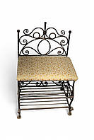 Кований диванчик зі спинкою та полицею під взуття - ДН32