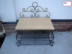 Кований диванчик для передпокою зі спинкою - БМД-1