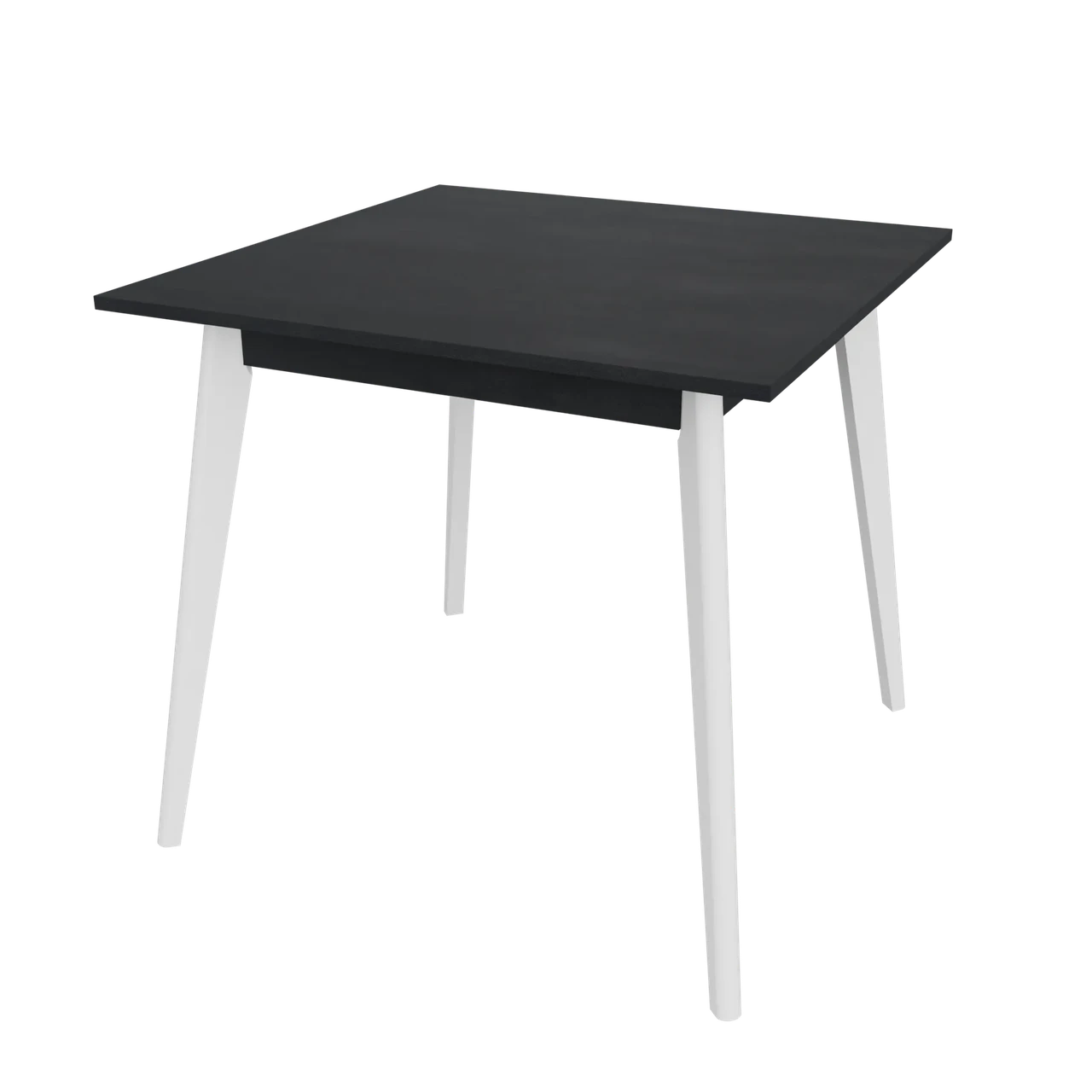 Стіл квадратний нерозкладний Neman БОН 780х780, колір вугільний камінь  / білий