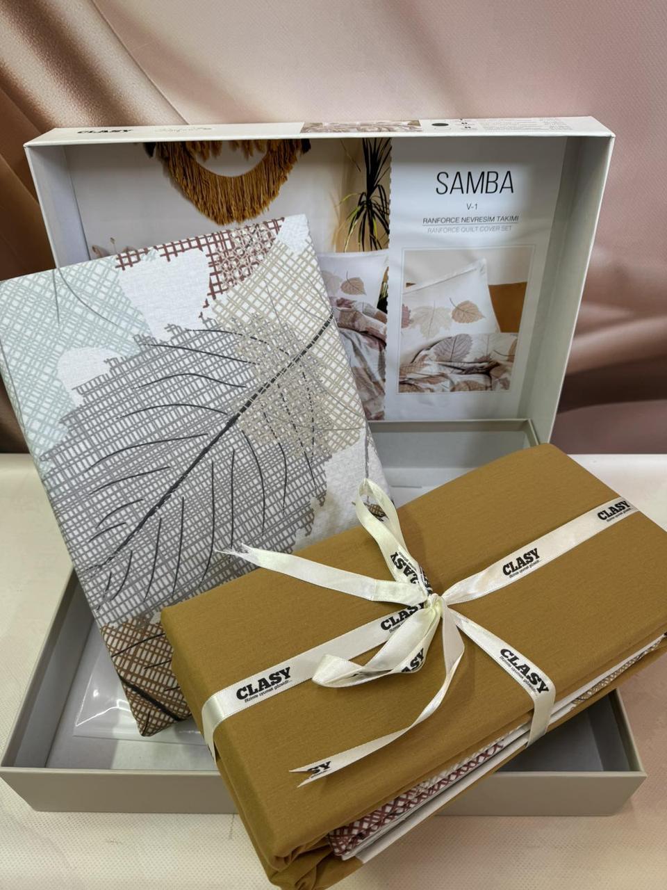 Постільна білизна ранфорс люкс євро розмір 200 на 220 см Clasy Samba, фото 1