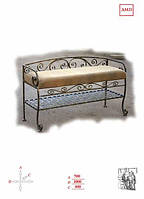 Банкетка з полицею під взуття та спинкою ДМ21