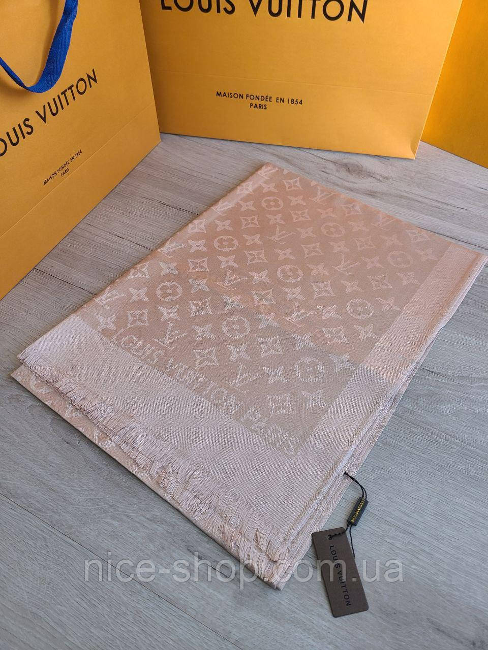 Палантин Louis Vuitton пастельний бежевий