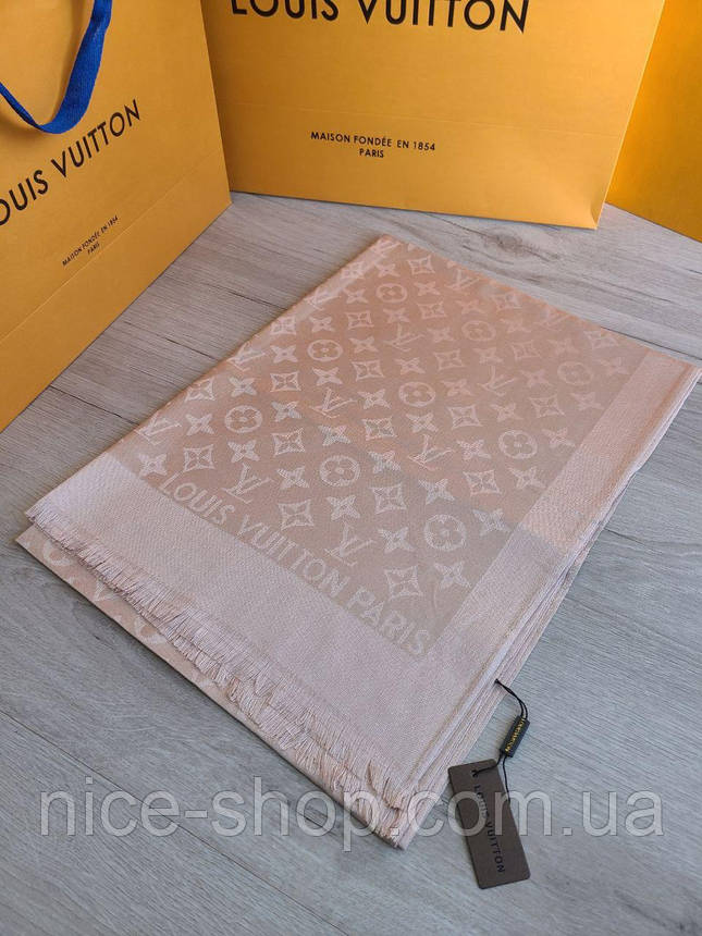 Палантин Louis Vuitton пастельний бежевий, фото 1