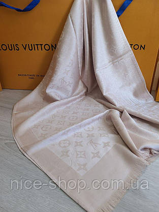 Палантин Louis Vuitton пастельний бежевий, фото 3