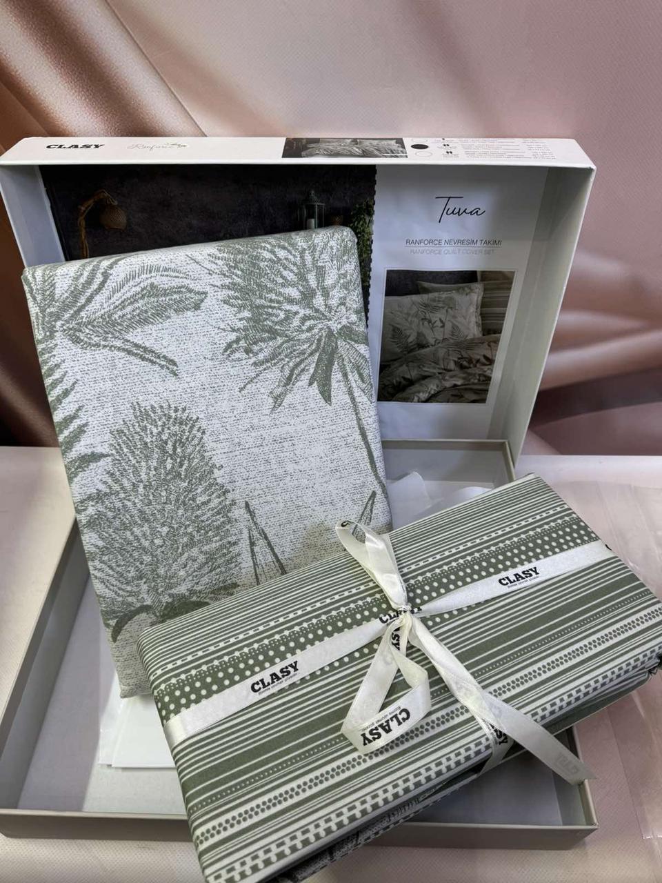 Постільна білизна ранфорс люкс євро розмір 200 на 220 см Clasy Tuva, фото 1