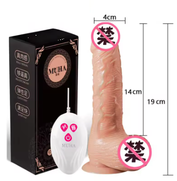 Реалістичний фалоімітатор з ефектом обертання Пульсуючий вібро пеніс 19 см з присоскою