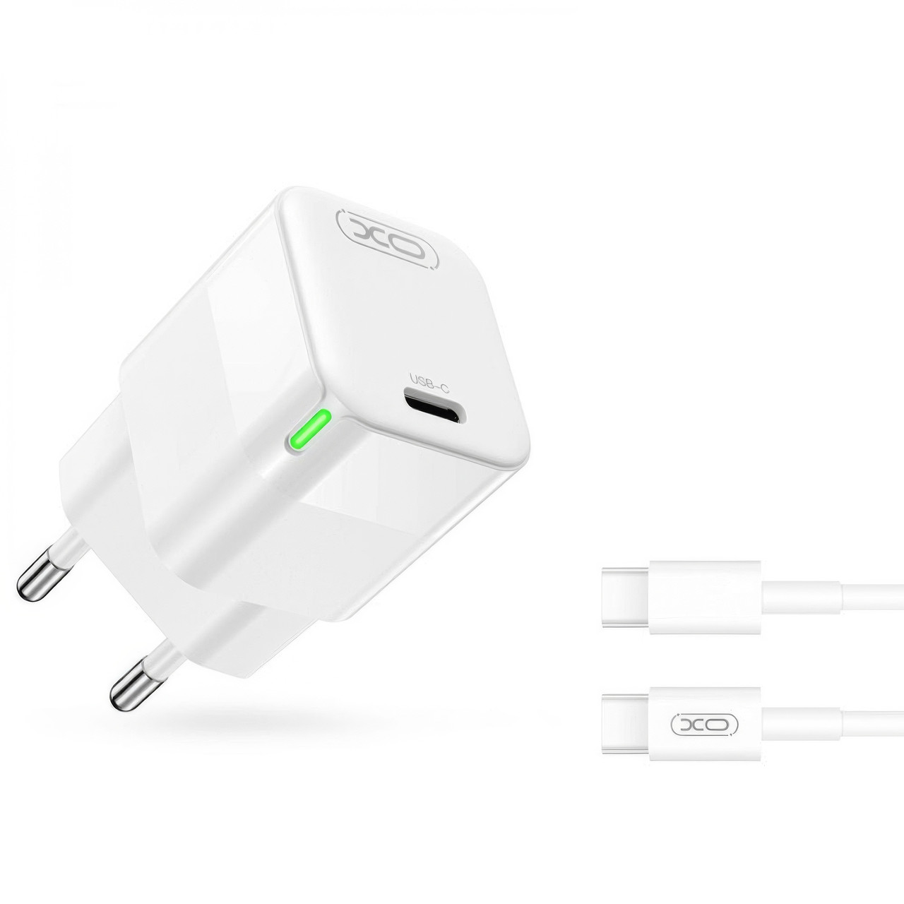 Зарядне для телефону XO CE06 PD 30W з кабелем Type-C to Type-C, блок для швидкого заряджання - адаптер