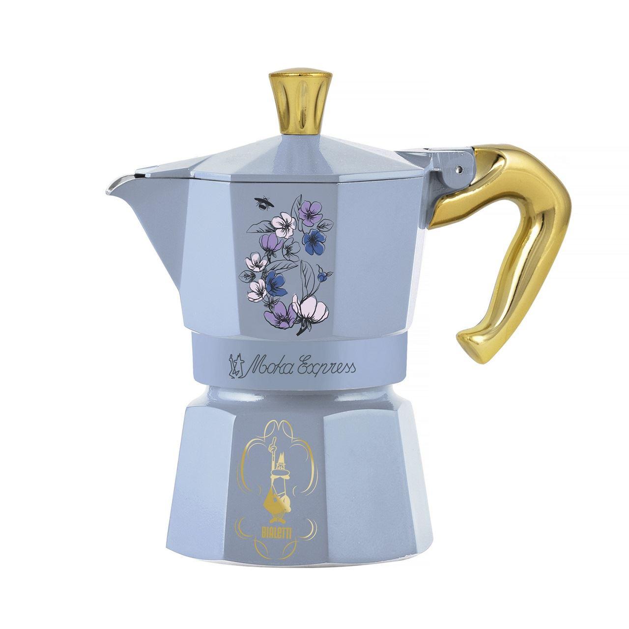 Гейзерна кавоварка Bialetti Moka Express X Bridgerton на 3 чашки для кави з алюмінію для газової плити на три порції мока