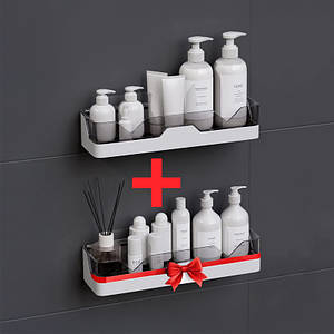 Настінні полички на присосках у ванну, душову кабінку чорні (XN-318)