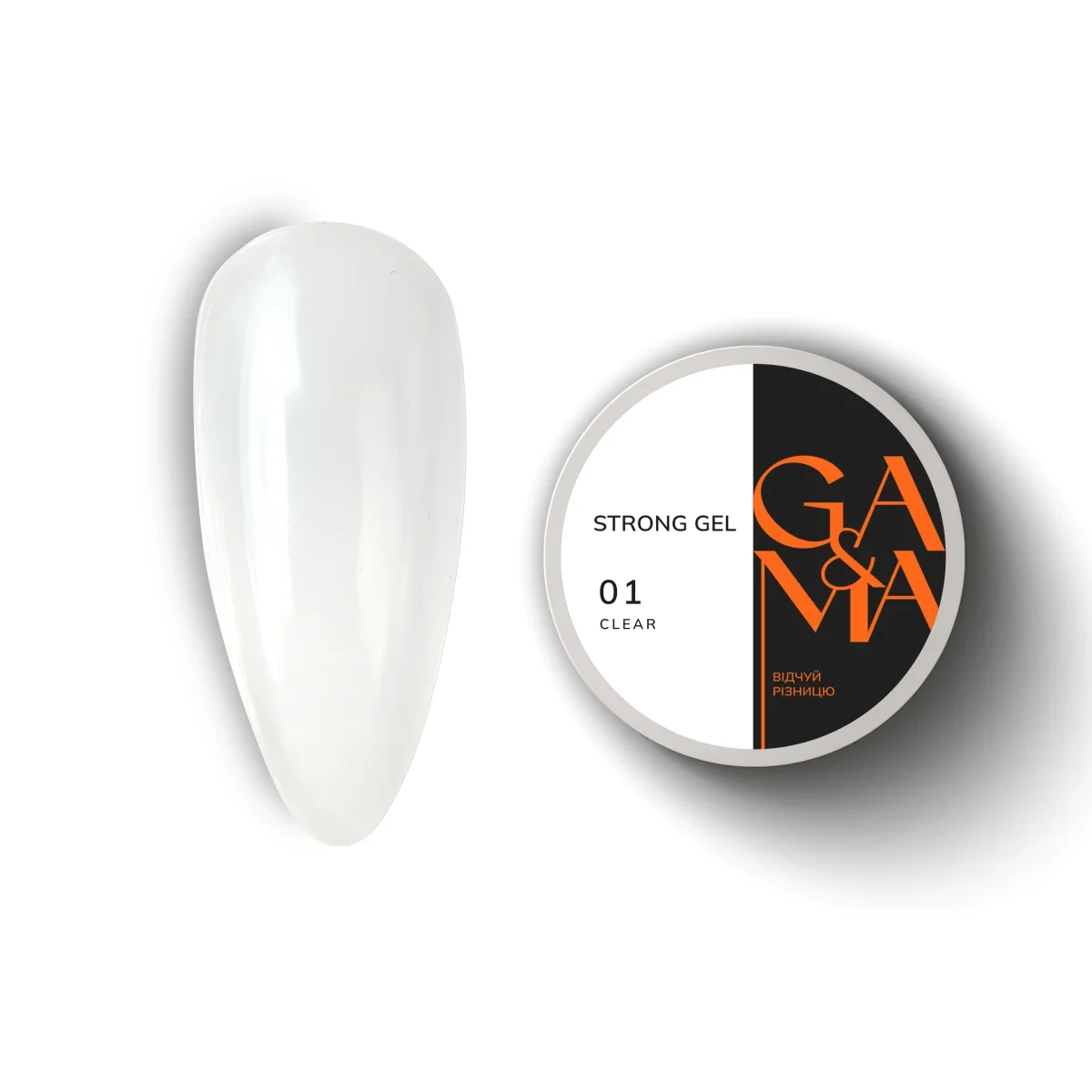 Гель для нарощення прозорий Ga&Ma Strong gel 001 Clear, 30 мл, фото 1