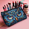 Вінтажна косметичка з принтом сови на блискавці 22 см х 14 см, фото 4