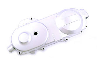 Кришка варіатора на китайський 4T скутер 139QMB (коротка, 10 колесо) GY6 50 (срібляста) JING