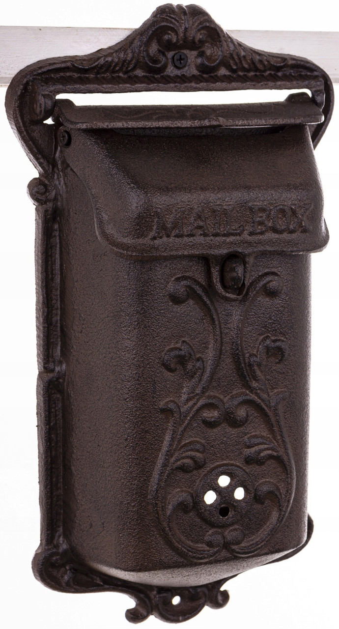 Скринька поштова чавунна, коричнева