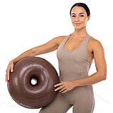 Фітбол м'яч для балансу Пончик сатин BLOOM Коричневий (діаметр 45 см) LB7053-01, фото 5