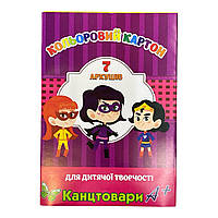 Набір кольорового картону 7 аркушів, арт 1852 Aplus