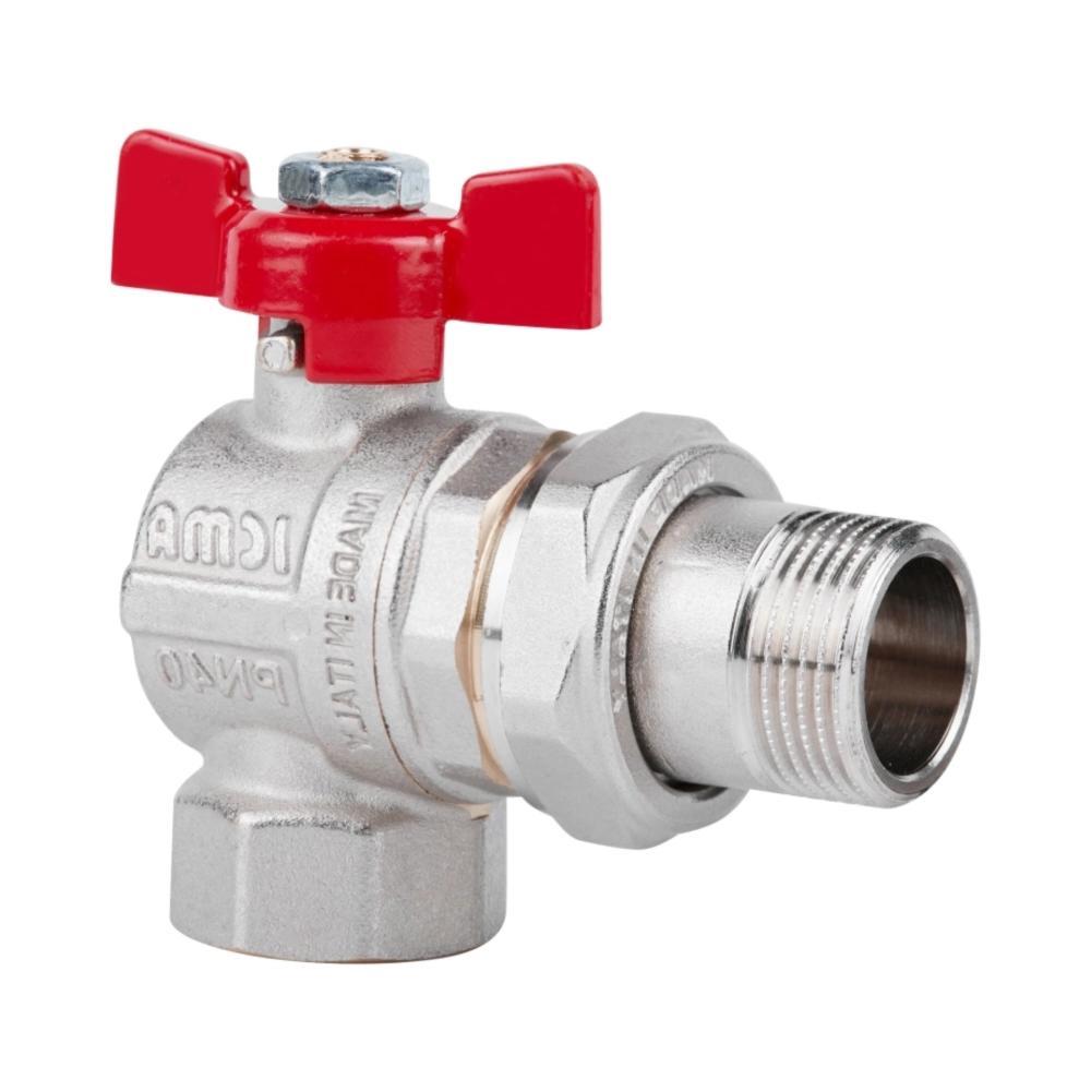 Кран кульовий американка Icma FAR. ROSSA 3/4" кутовий №361