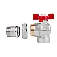 Кран кульовий американка Icma FAR. ROSSA 3/4" кутовий №361, фото 6