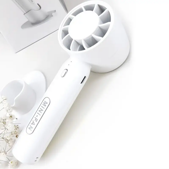 Портативний ручний вентилятор з підставкою на акумуляторі Portable Fan SCR-T10 білий