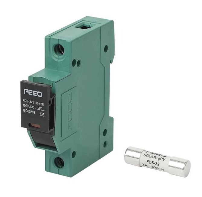 Запобіжник FEEO FDS-32, 10x38 gPV 1100V (33kA) з тримачем / роз'єднувачем 1P 1000V DC