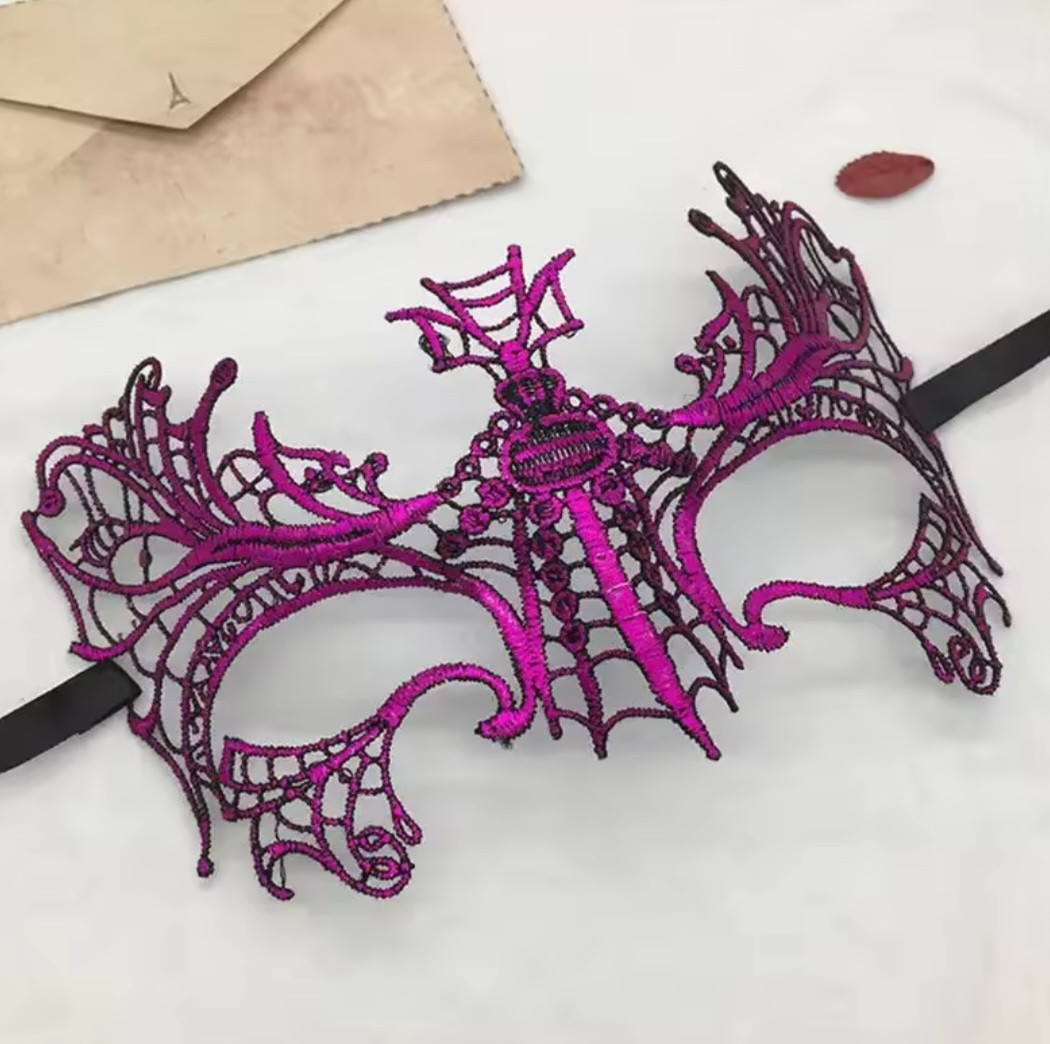 Венеціанська маска маскарадна one size рожевий, фото 1