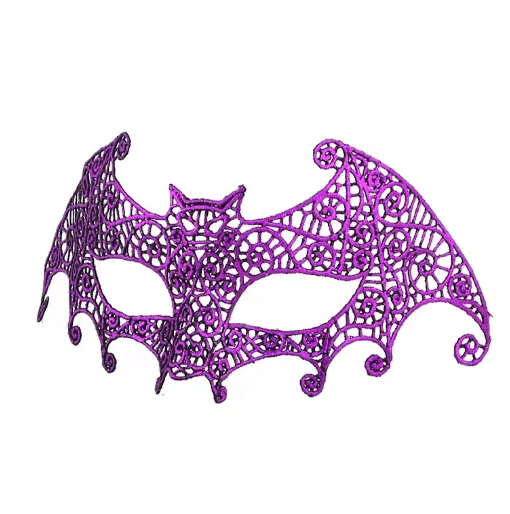 Маска для карнавалу Кажан на зав`язках one size рожевий, фото 1