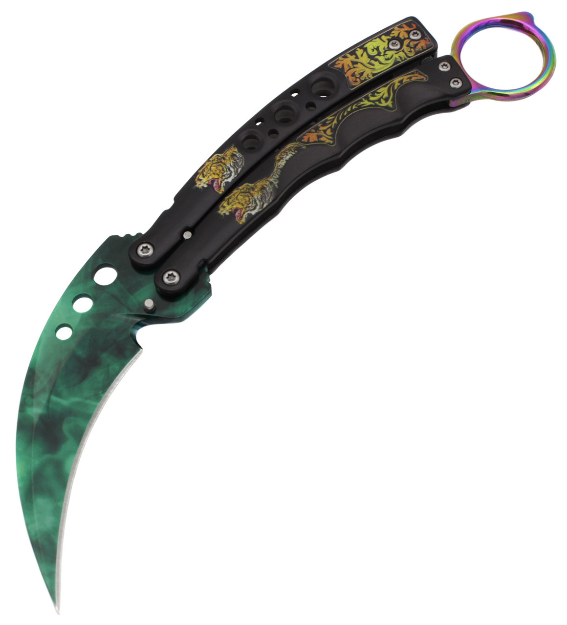 Ніж-метелик кіготь Dif CSGO A879 з Чохлом 24см Green (7_01791)