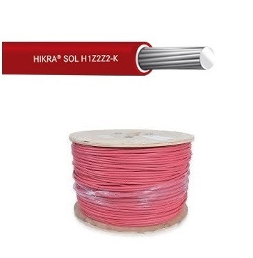 Кабель для сонячних батарей (панелей) 6 мм 2, червоний, HIKRA SOL, H1Z2Z2-K, EN 50618. Німеччина.