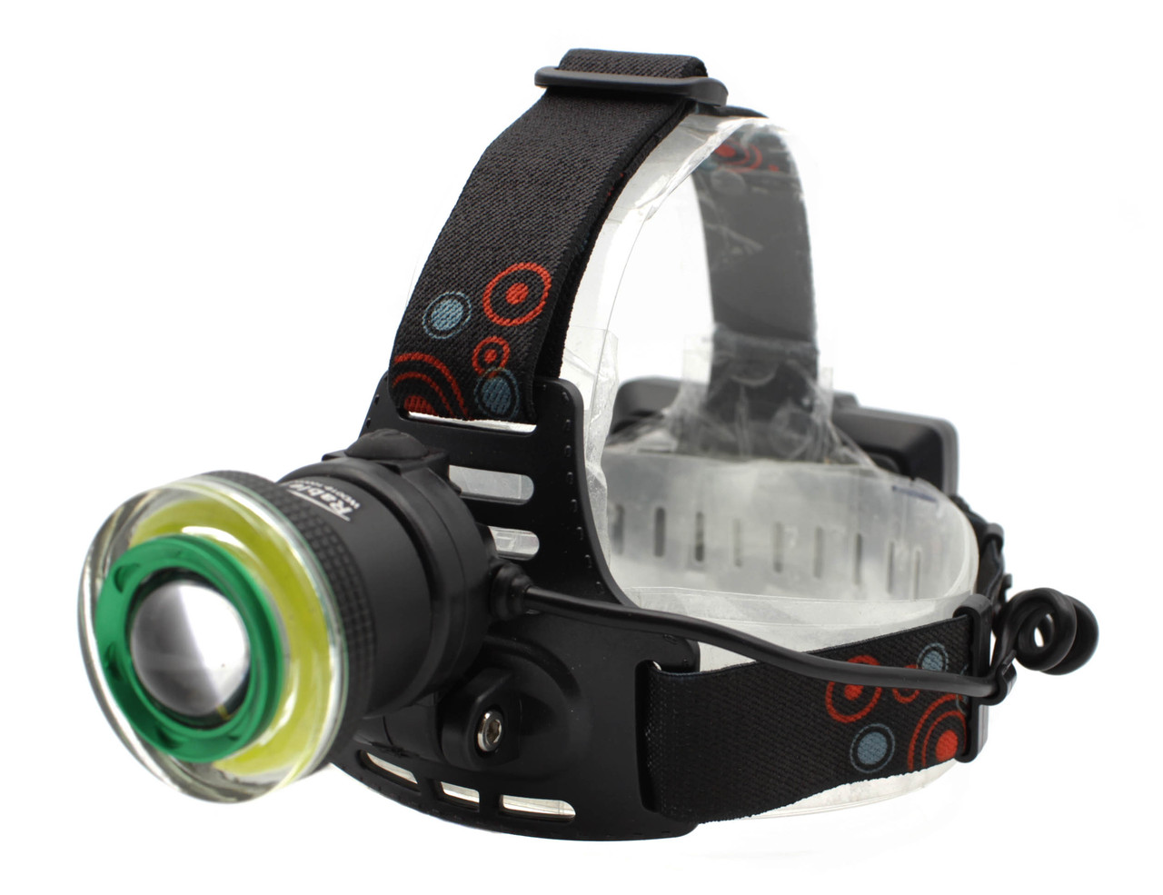Налобний ліхтарик Police PL-106 T6+COB Zoom акумуляторний 2x18650 microUSB Black-Green (7_01821), фото 1
