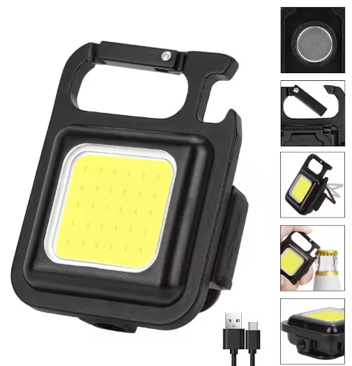 Портативний LED ліхтарик RIAS W5100 акумуляторний мультитул з магнітом та карабіном Type-C Black, фото 1