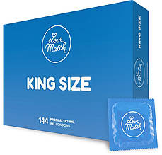 Натуральні латексні презервативи великого розміру Love Match King, 144 шт.