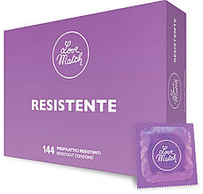 Ультра стійкі натуральні латексні презервативи Love Match Resistente (Strong), 144 шт.