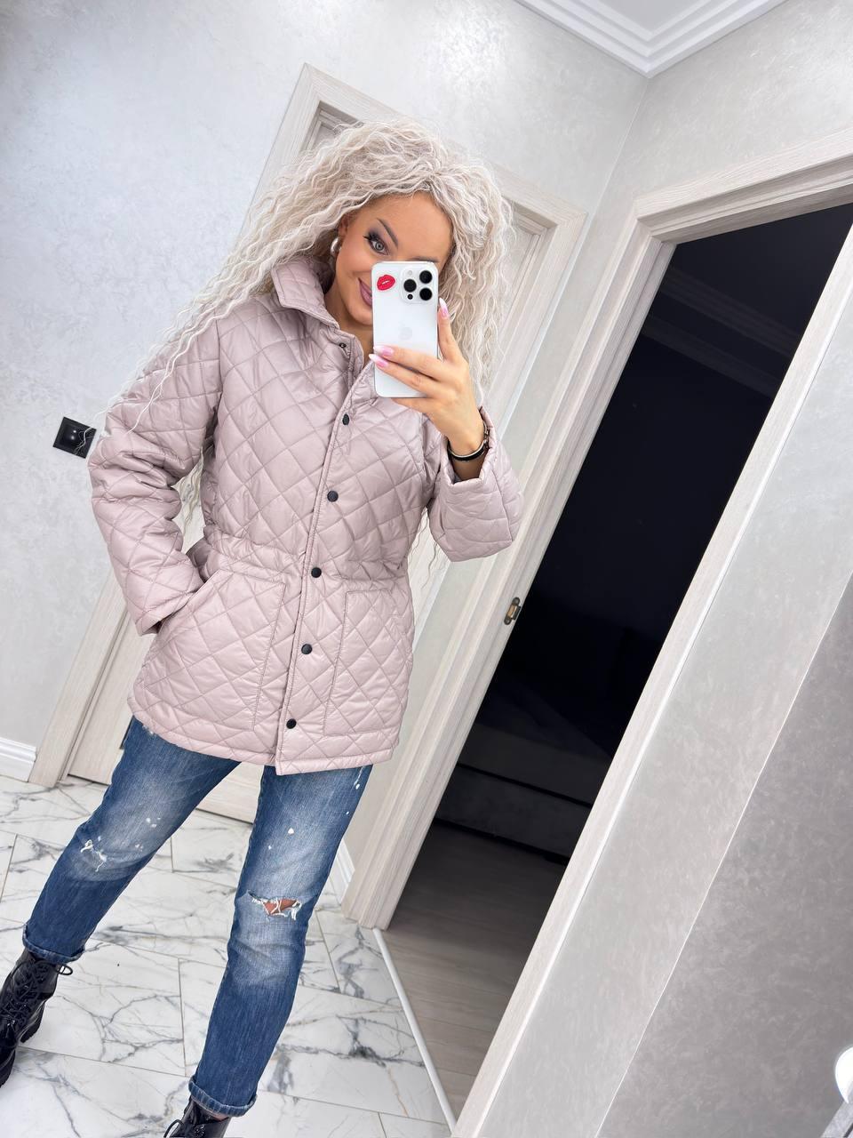 Стеганая женская куртка - рубашка на кнопках, фото 1