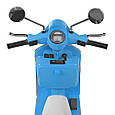 Дитячий електромотоцикл скутер Vespa (синій колір), фото 3