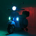 Дитячий електромотоцикл скутер Vespa (синій колір), фото 6