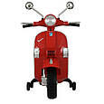 Дитячий електромотоцикл скутер Vespa (червоний колір), фото 5