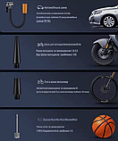 Бездротовий компресор 150 PSI 12V 3600 mAh з PowerBank і LED для авто, мото, вело, м’ячів і виробів, фото 8