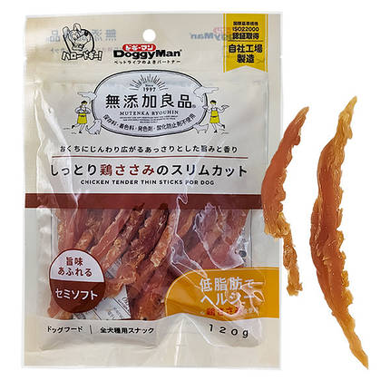 Ласощі для собак DoggyMan Chicken Tender Thin Sticks Куряче філе тонкі палички 120 г, фото 1