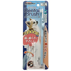 Зубна щітка для собак DoggyMan Gentle Dog Toothbrush Short коротка, для чищення зубів собак малих порід