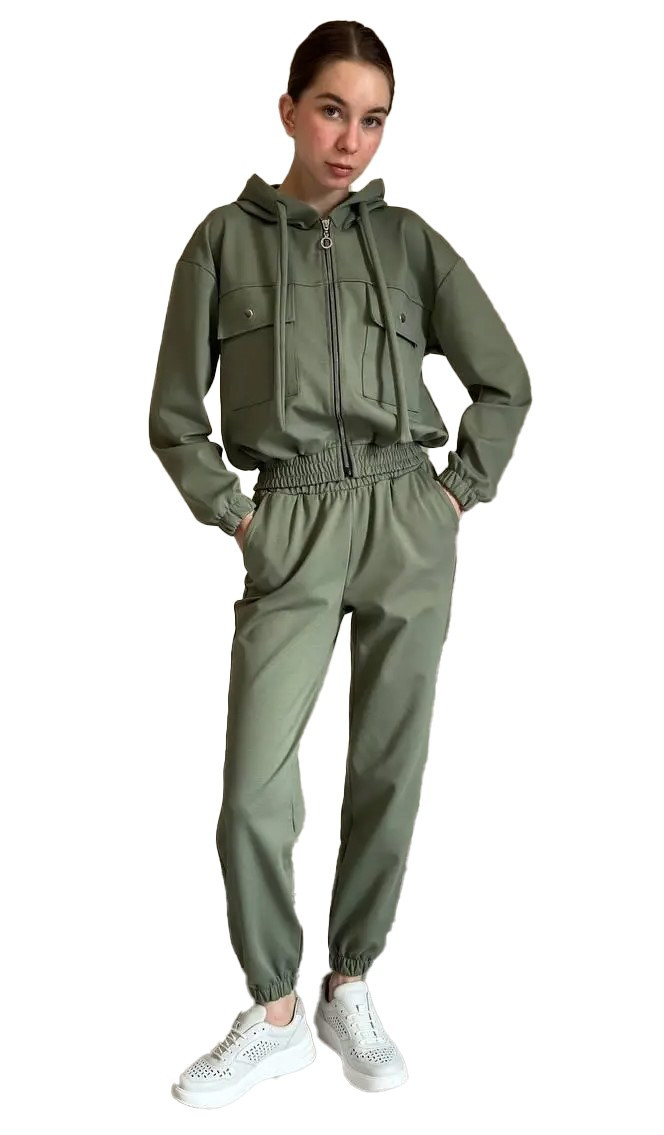 Жіночий спортивний костюм хакі, фото 1