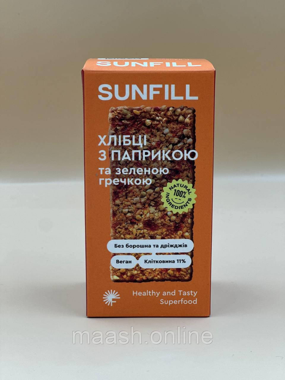 Хлібці з паприкою та зеленою гречкою Sunfill, 91г