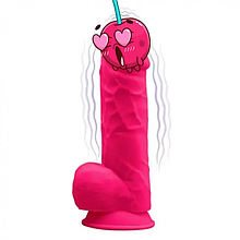 Фалоїмітатор з вібрацією SilexD Norman Vibro Pink (MODEL 1 size 8,5in), двошаровий, діаметр 5 см